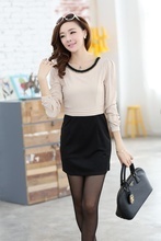 找同店商品-2014 韩版性感春装蕾丝拼接收腰带腰带长袖连衣裙 新产品代理加盟-同店商品图片