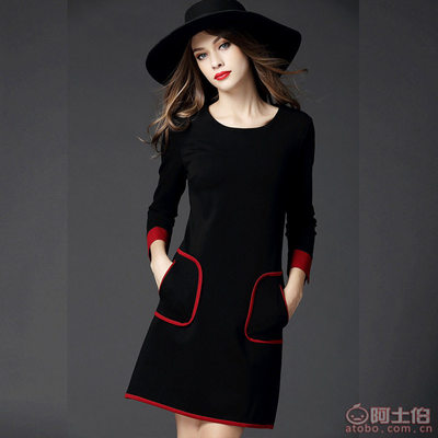 【欧州站2016夏秋季新款圆领欧美高端七分袖连衣裙打底裙批发代理9097】深圳市宝安区松岗菲丽时服饰商行 - 产品库